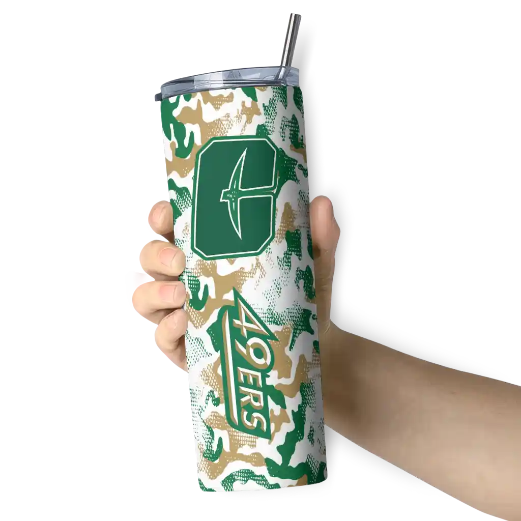 custom-charlotte-49ers-claw-marks-green-white-skinny-tumbler-premium-grade-1.webp