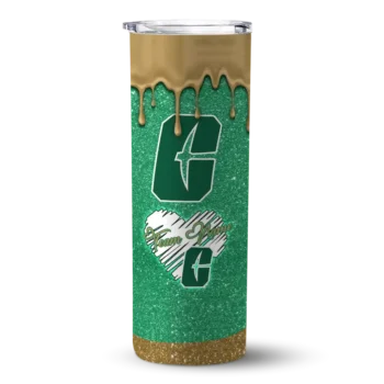 Custom Charlotte 49ers Pixel Fade Green Skinny Tumbler