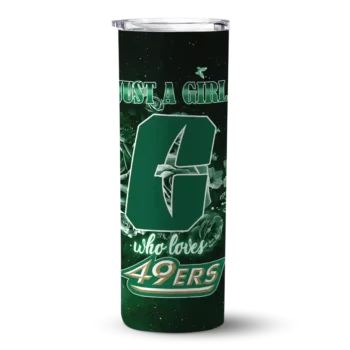 Custom Charlotte 49ers Rose Romance Green Black Skinny Tumbler