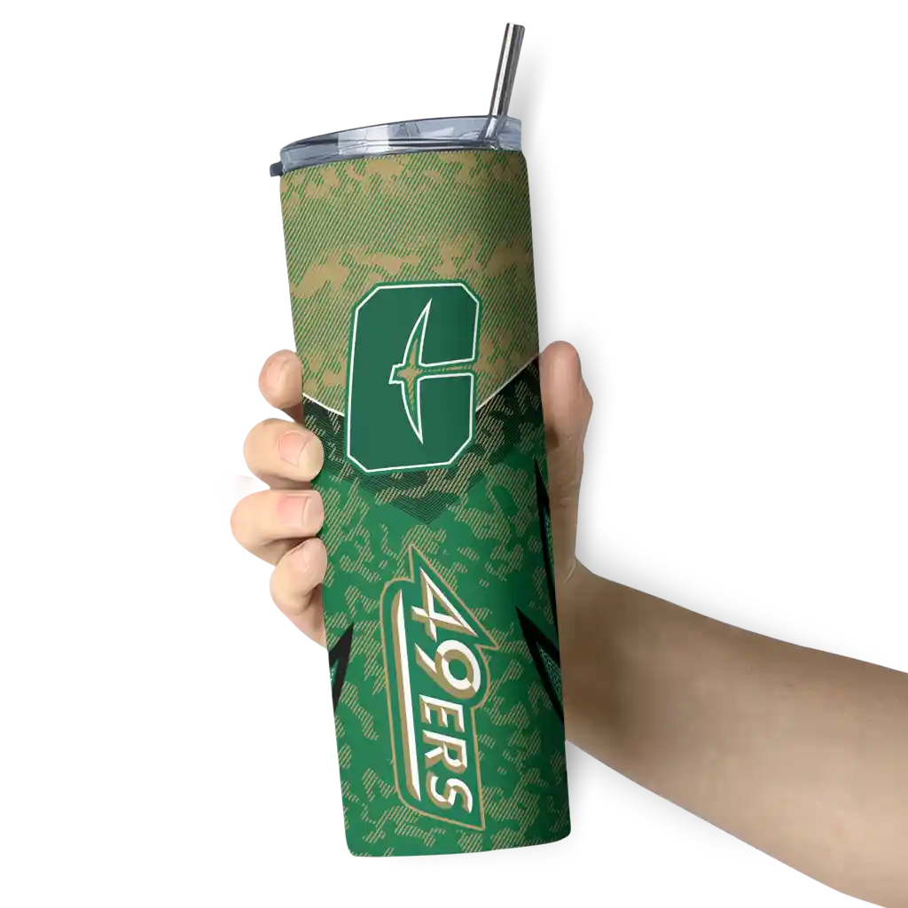 custom-charlotte-49ers-spiral-burst-print-green-skinny-tumbler-premium-grade.webp