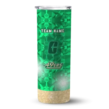 Custom Charlotte 49ers Starburst Tiles Green Skinny Tumbler