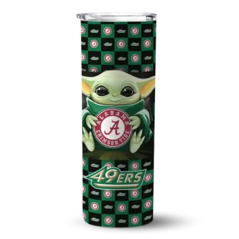 Custom Charlotte 49ers Yoda Cozy Green Black Skinny Tumbler