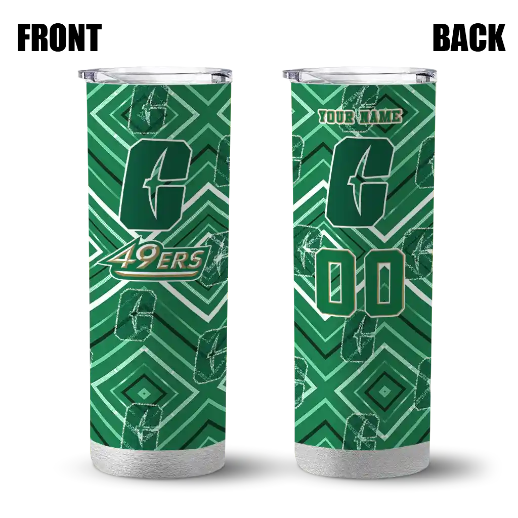 custom-charlotte-49ers-zipper-leopard-green-skinny-tumbler-fashion-forward.webp