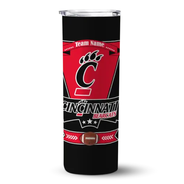 custom cincinnati bearcats helmet belt red black skinny tumbler best selling