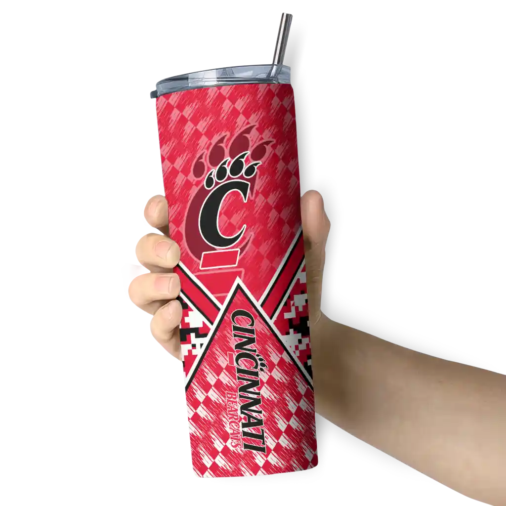 custom-cincinnati-bearcats-monogram-burst-red-white-skinny-tumbler-premium-grade.webp