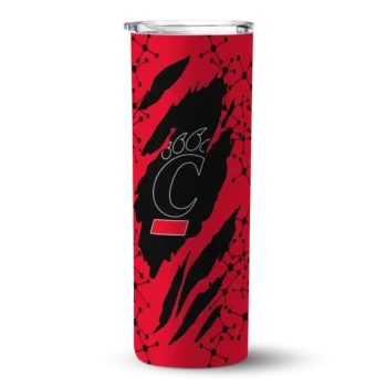 Custom Cincinnati Bearcats Star Pop Red Black Skinny Tumbler