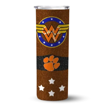 Custom Clemson Tigers Star Cluster Orange Skinny Tumbler
