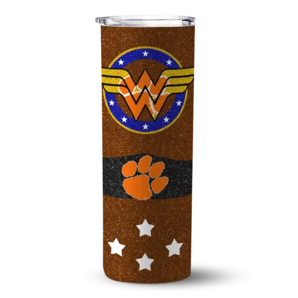 custom clemson tigers star cluster orange skinny tumbler best selling