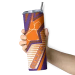 custom-clemson-tigers-web-stripes-orange-white-skinny-tumbler-best-selling.webp