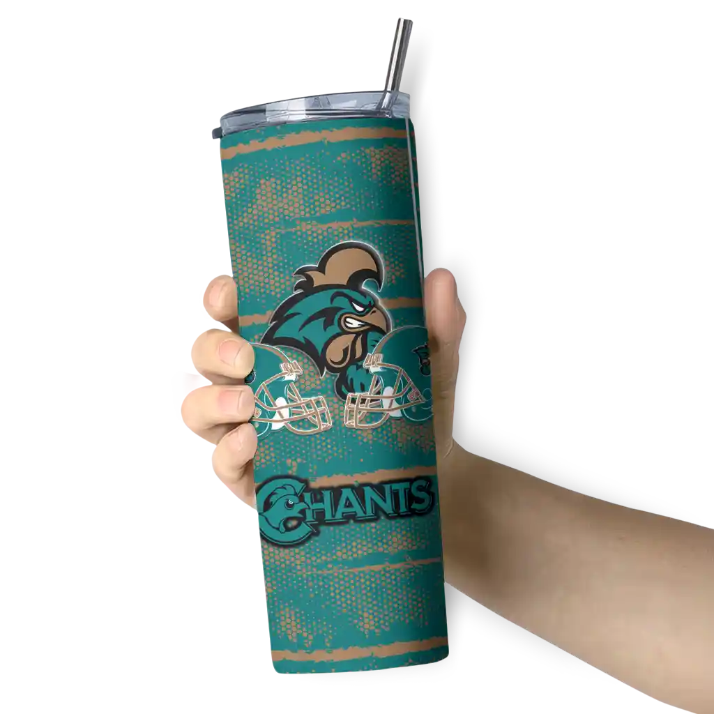 custom-coastal-carolina-chanticleers-chevron-patch-green-skinny-tumbler-premium-grade.webp