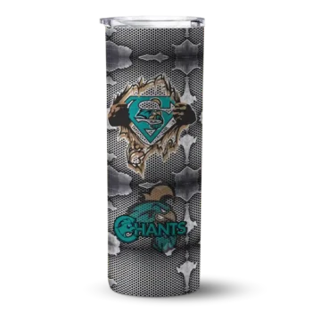 Custom Coastal Carolina Chanticleers Chevron V Green Gray Skinny Tumbler