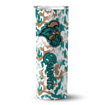 Custom Coastal Carolina Chanticleers Claw Marks Green White Skinny Tumbler