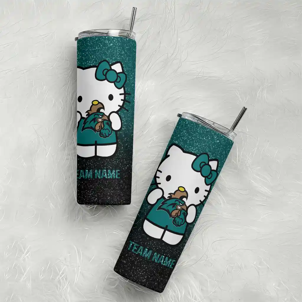 custom-coastal-carolina-chanticleers-hello-kitty-green-black-skinny-tumbler-top-rated.webp