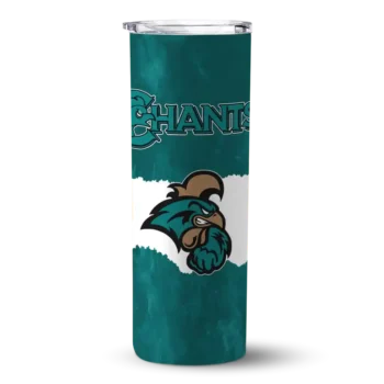 Custom Coastal Carolina Chanticleers Torn Band Green White Skinny Tumbler