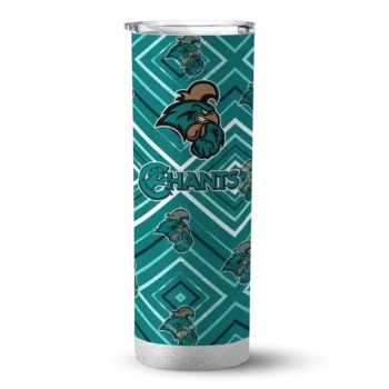 Coastal Carolina Chanticleers Tumber - Custom Zipper Leopard Skinny Green