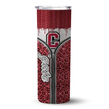 Custom Colgate Raiders Sparkle Drip Maroon Skinny Tumbler