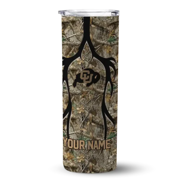 custom colorado buffaloes antler flow camo skinny tumbler best selling