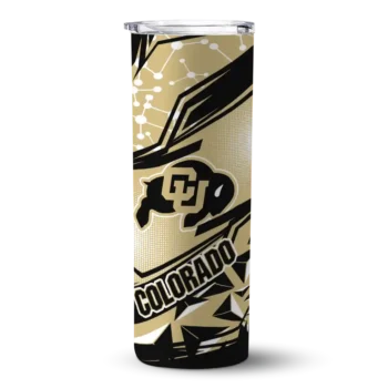 Custom Colorado Buffaloes Helmet Clash Gold Skinny Tumbler