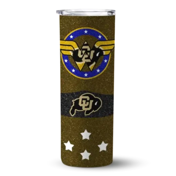 Custom Colorado Buffaloes Star Cluster Gold Skinny Tumbler