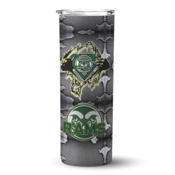 Custom Colorado State Rams Chevron V Green Gray Skinny Tumbler