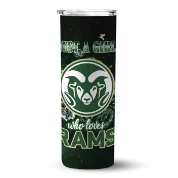 Custom Colorado State Rams Rose Romance Green Black Skinny Tumbler