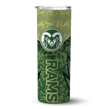 Custom Colorado State Rams Spiral Burst Print Green Skinny Tumbler