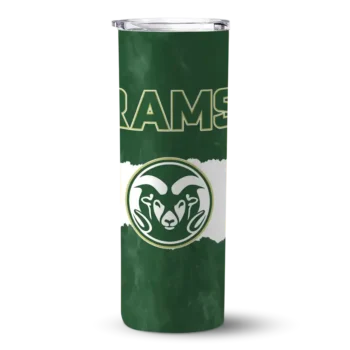 Custom Colorado State Rams Torn Band Green White Skinny Tumbler
