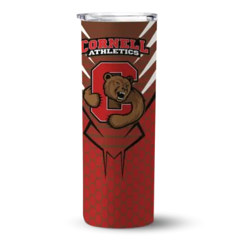 Custom Cornell Big Red Chevron Stripes Red Skinny Tumbler