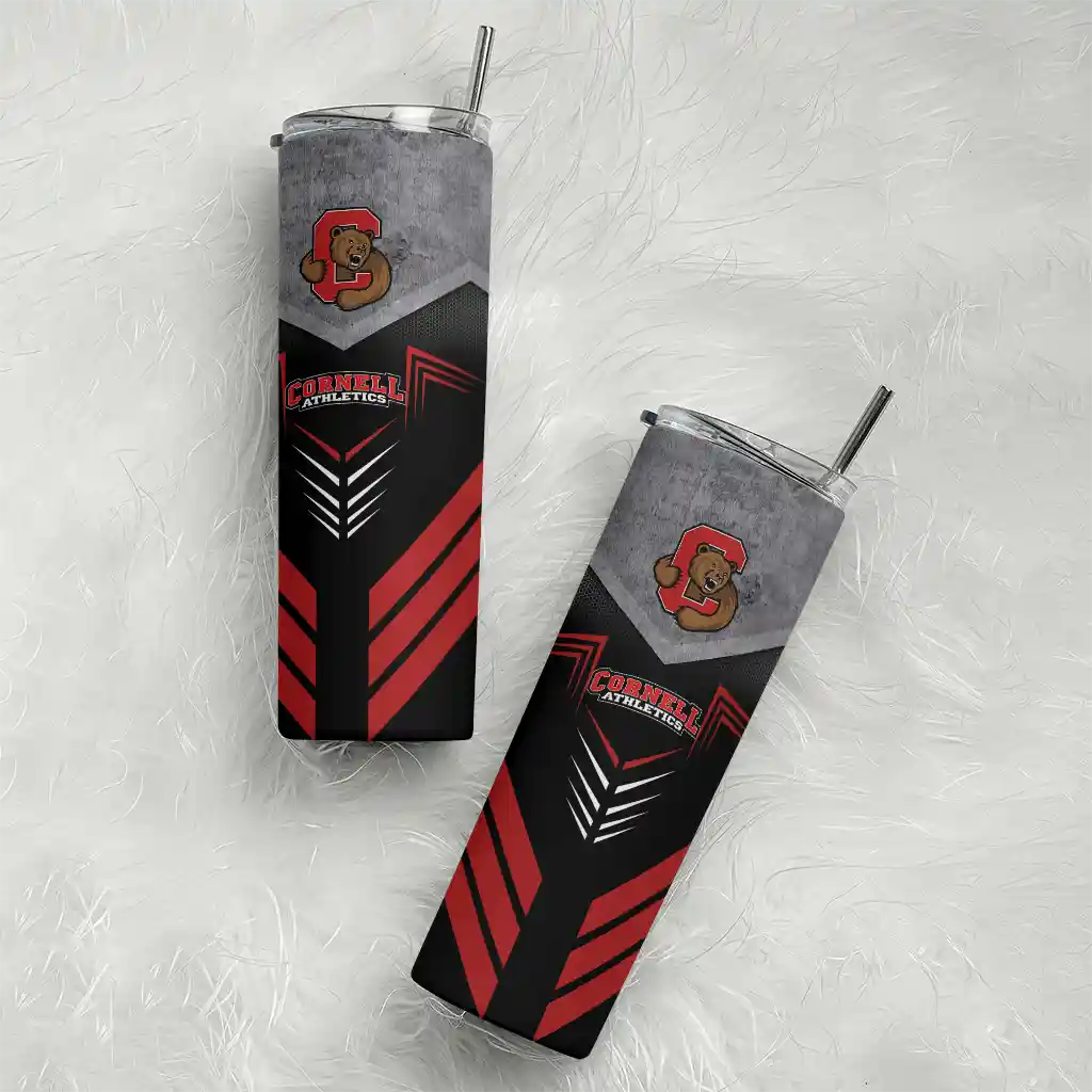 custom-cornell-big-red-hexagon-honeycomb-red-black-skinny-tumbler-top-rated.webp