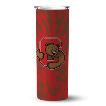 Custom Cornell Big Red Metallic Grid Red Skinny Tumbler