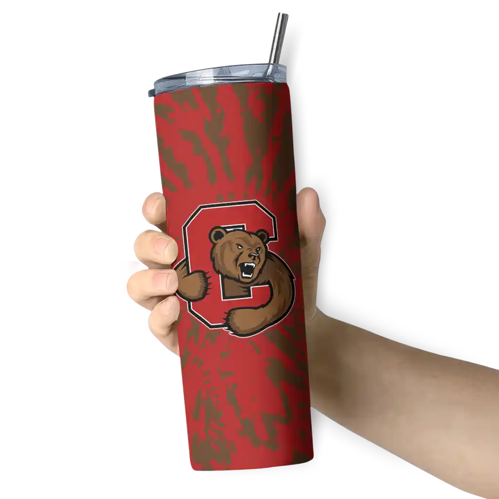 custom-cornell-big-red-metallic-grid-red-skinny-tumbler-premium-grade.webp