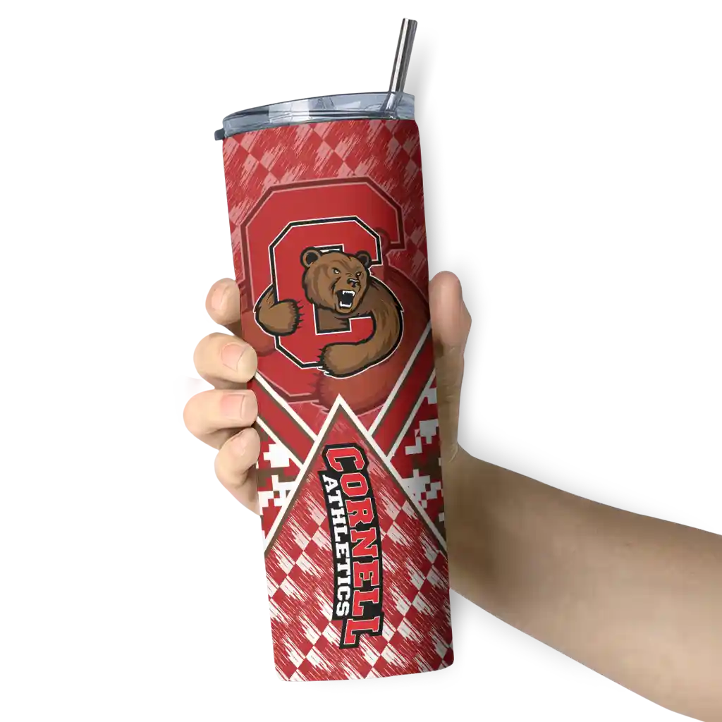 custom-cornell-big-red-monogram-burst-red-white-skinny-tumbler-premium-grade.webp
