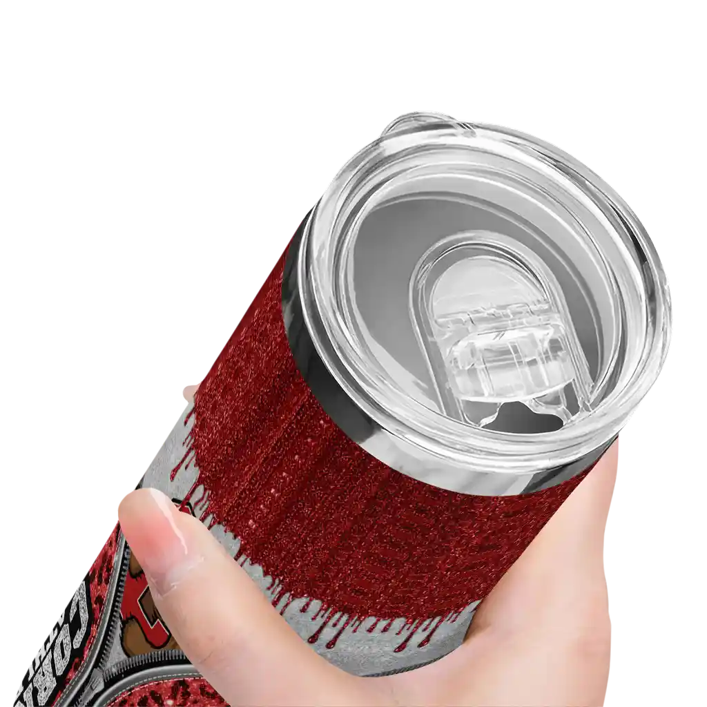 custom-cornell-big-red-sparkle-drip-red-skinny-tumbler-high-quality.webp