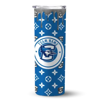 Custom Creighton Bluejays Camo Streak Blue Skinny Tumbler