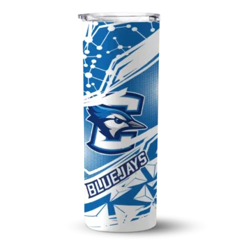 Custom Creighton Bluejays Helmet Clash Blue Skinny Tumbler