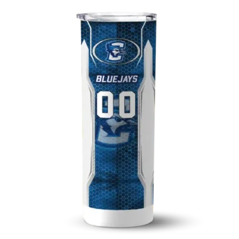 Custom Creighton Bluejays Stacked Diamond Blue Skinny Tumbler