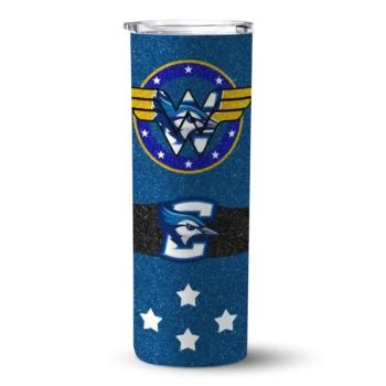 Custom Creighton Bluejays Star Cluster Blue Skinny Tumbler