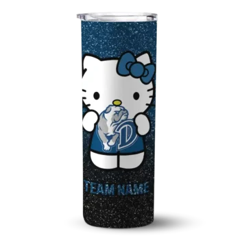 Custom Drake Bulldogs Hello Kitty Blue Black Skinny Tumbler