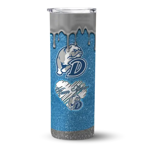 custom drake bulldogs pixel fade blue skinny tumbler best selling