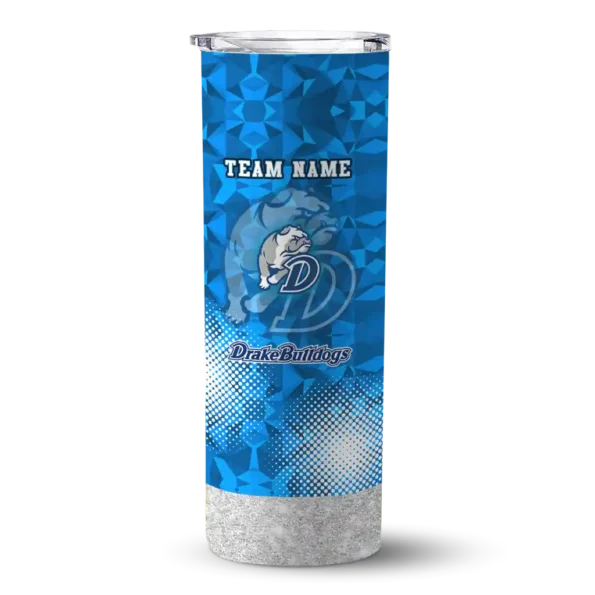 custom drake bulldogs starburst tiles blue skinny tumbler best selling