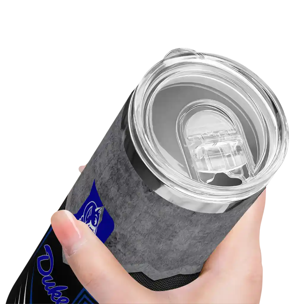 custom-duke-blue-devils-hexagon-honeycomb-blue-black-skinny-tumbler-high-quality.webp