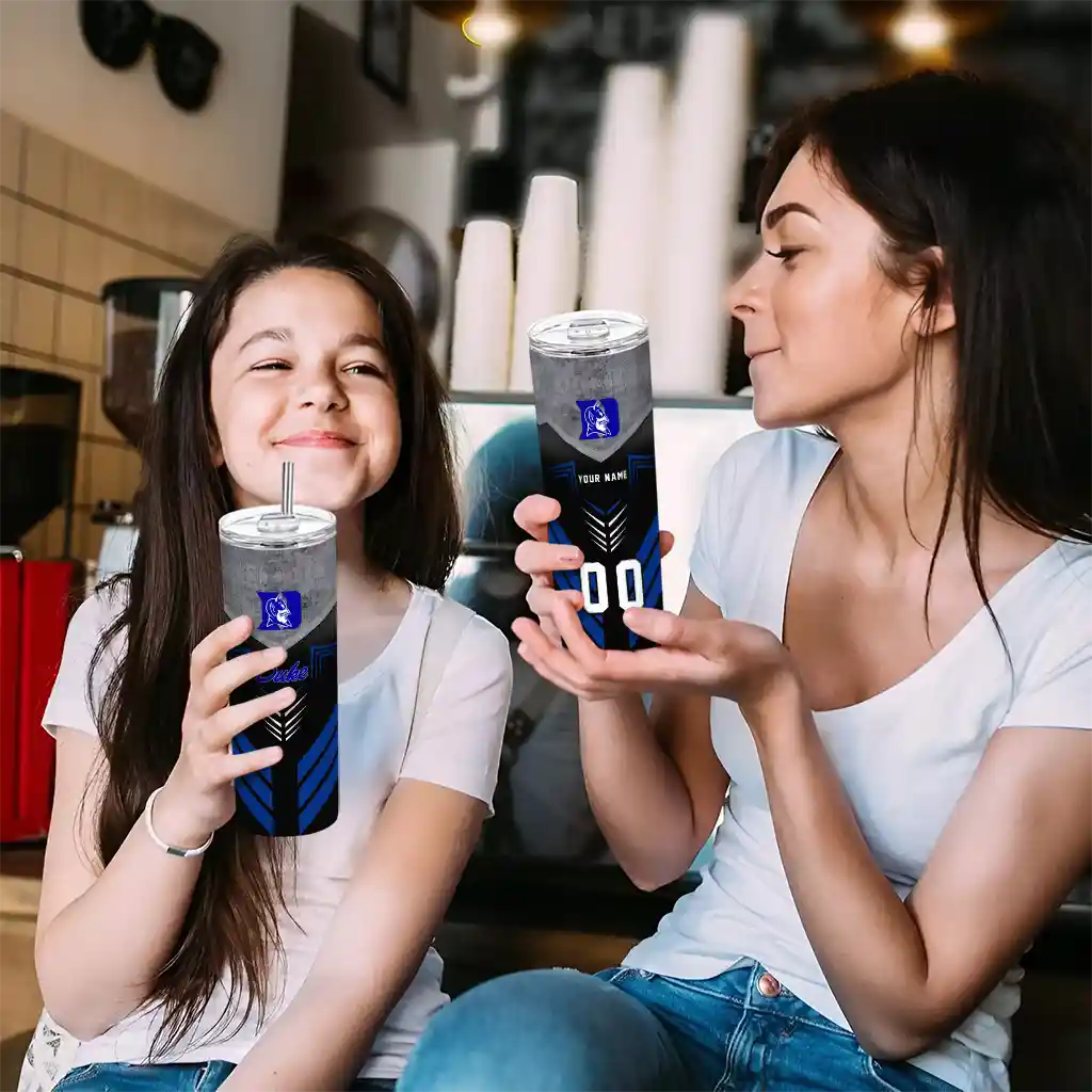 custom-duke-blue-devils-hexagon-honeycomb-blue-black-skinny-tumbler-trendy.webp