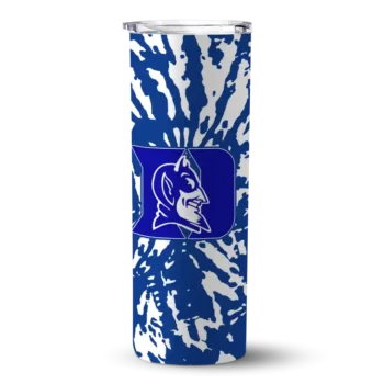 Duke Blue Devils Tumber - Custom Metallic Grid Skinny Blue