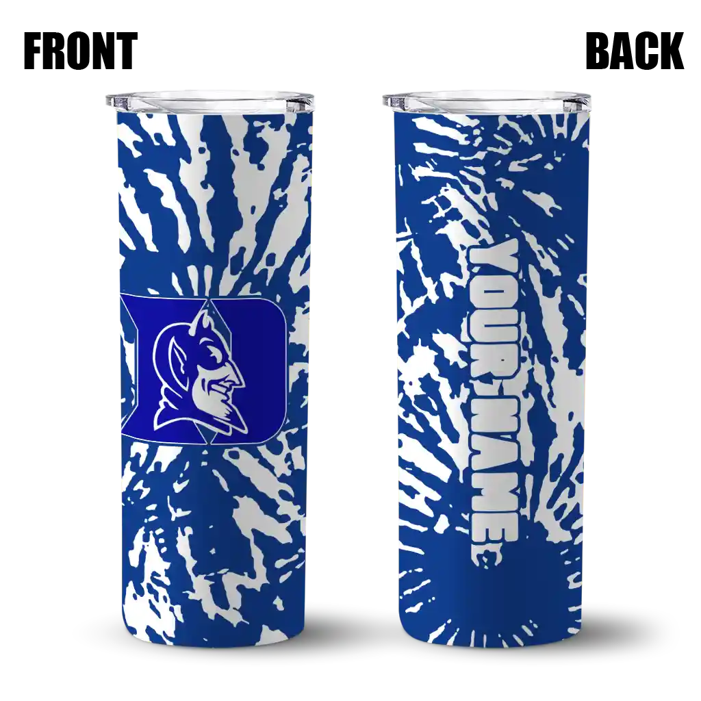 custom-duke-blue-devils-metallic-grid-blue-skinny-tumbler-fashion-forward.webp
