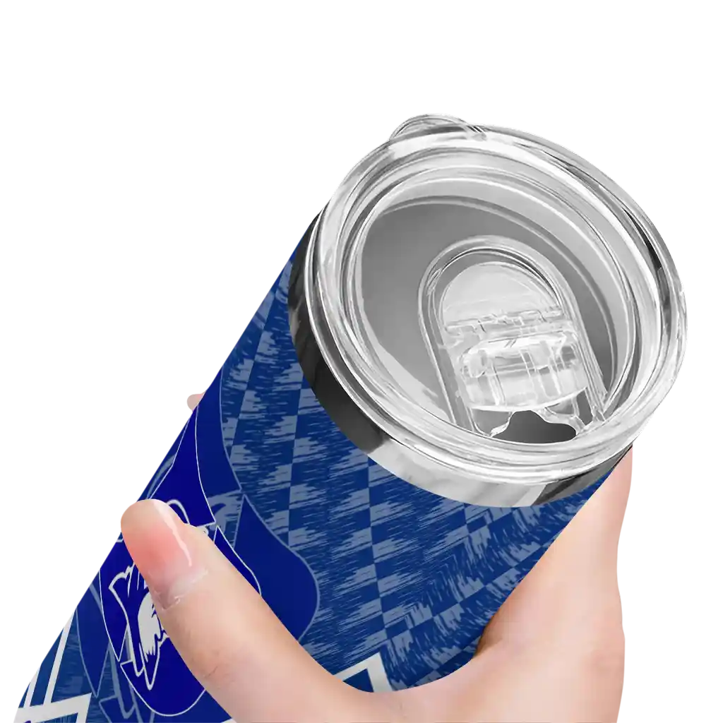 custom-duke-blue-devils-monogram-burst-blue-white-skinny-tumbler-high-quality.webp