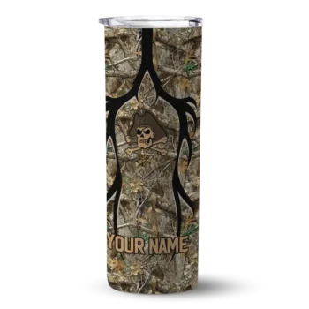 Custom East Carolina Pirates Antler Flow Camo Skinny Tumbler