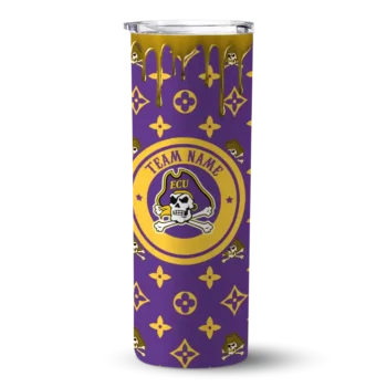 Custom East Carolina Pirates Camo Streak Purple Skinny Tumbler