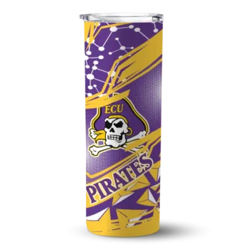 Custom East Carolina Pirates Helmet Clash Purple Skinny Tumbler