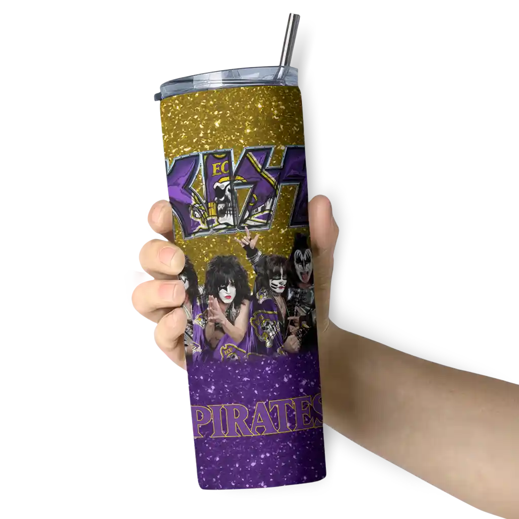 custom-east-carolina-pirates-kiss-band-gold-skinny-tumbler-premium-grade.webp