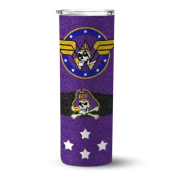 Custom East Carolina Pirates Star Cluster Purple Skinny Tumbler